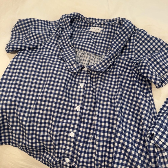 Piyama Penelope Sleep set - Blue Gingham Button-Up Top and Shorts Set - Picture 5 of 5